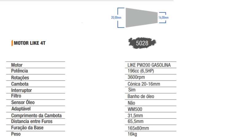 Motor like PW200 veio cônico - Image 3